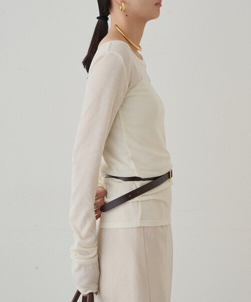 LOUNGEDRESS（ラウンジドレス）の「ラウンドシアーカットソー（Tシャツ/カットソー・レディース・ブラック/レッド/アイボリー・FREE）」の15枚目の写真