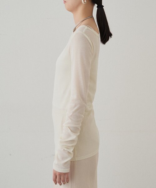 LOUNGEDRESS（ラウンジドレス）の「ラウンドシアーカットソー（Tシャツ/カットソー・レディース・ブラック/レッド/アイボリー・FREE）」の17枚目の写真