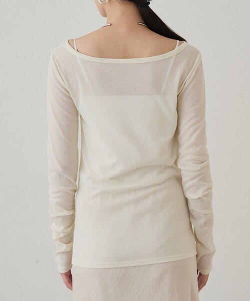 LOUNGEDRESS（ラウンジドレス）の「ラウンドシアーカットソー（Tシャツ/カットソー・レディース・ブラック/レッド/アイボリー・FREE）」の18枚目の写真