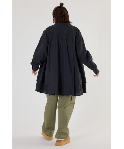 RODEO CROWNS WIDE BOWL（ロデオクラウンズワイドボウル）の「サイドティアードシャツチュニック（チュニック・レディース・ブルー系その他/オフホワイト/ブラック・FREE）」の14枚目の写真