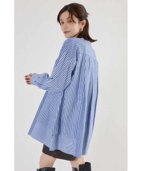 RODEO CROWNS WIDE BOWL（ロデオクラウンズワイドボウル）の「サイドティアードシャツチュニック（チュニック・レディース・ブルー系その他/オフホワイト/ブラック・FREE）」の6枚目の写真