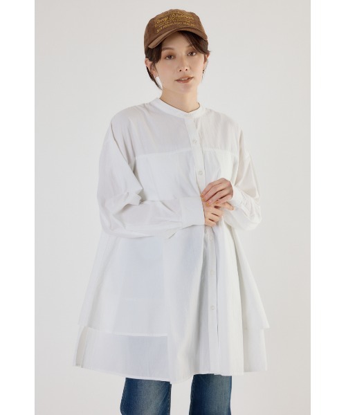 RODEO CROWNS WIDE BOWL（ロデオクラウンズワイドボウル）の「サイドティアードシャツチュニック（チュニック・レディース・ブルー系その他/オフホワイト/ブラック・FREE）」の16枚目の写真