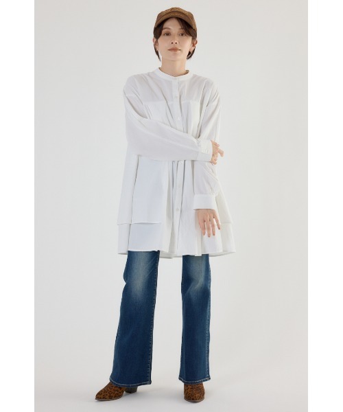 RODEO CROWNS WIDE BOWL（ロデオクラウンズワイドボウル）の「サイドティアードシャツチュニック（チュニック・レディース・ブルー系その他/オフホワイト/ブラック・FREE）」の21枚目の写真