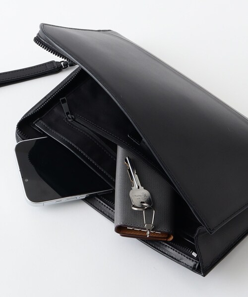 tk.TAKEO KIKUCHI(ティーケータケオキクチ)の「リアルレザークラッチ(冠婚葬祭OK)(クラッチバッグ・メンズ・ブラック/ブラック系1/ブラック系・00)」の13枚目の写真