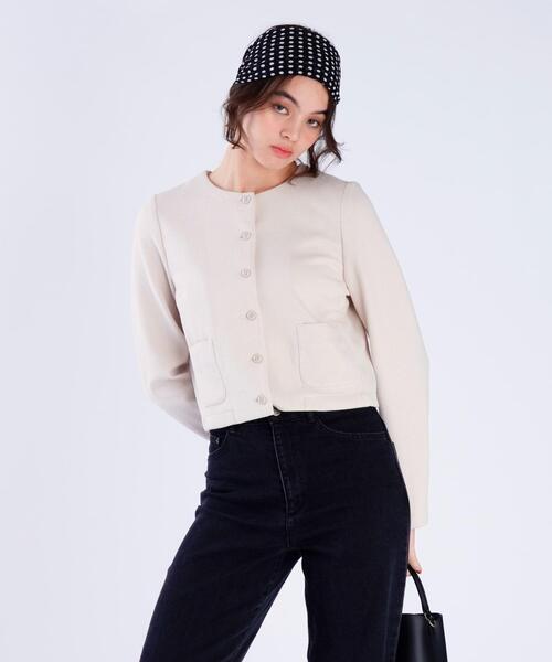 セール】ノーカラー ジャケット（ノーカラージャケット）｜To b. by