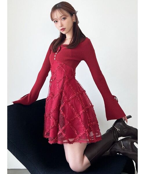 ドッキングフレアミニニットワンピース（ワンピース）｜RESEXXY