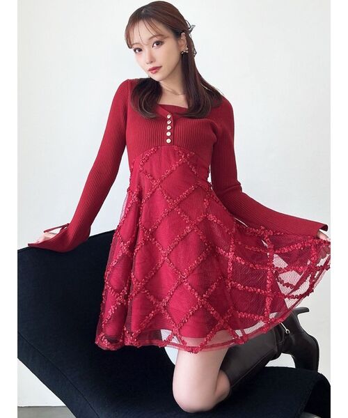 ドッキングフレアミニニットワンピース（ワンピース）｜RESEXXY