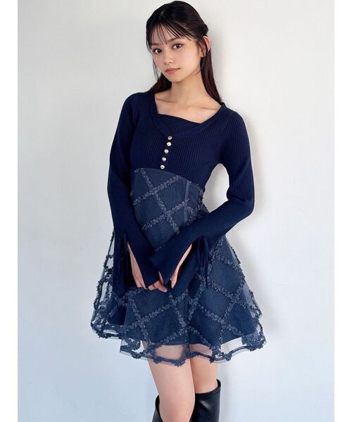 ドッキングフレアミニニットワンピース（ワンピース）｜RESEXXY