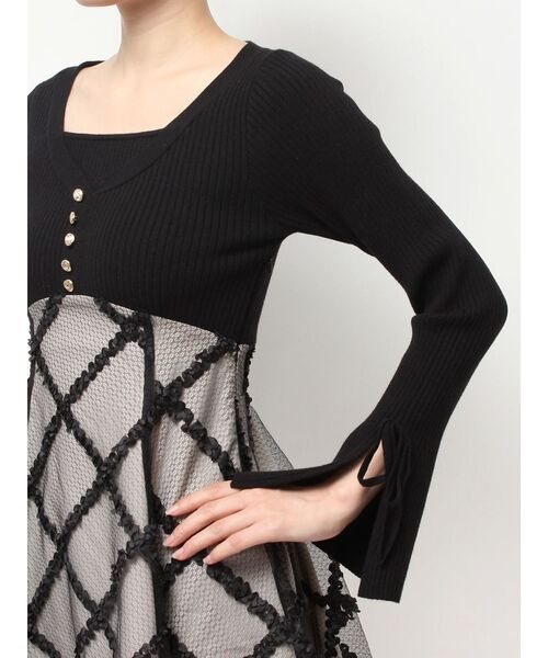 RESEXXY（リゼクシー）の「ドッキングフレアミニニットワンピース【完売カラーは品番：1526103220で販売中】（ワンピース・レディース・レッド/ラベンダー/ネイビー/ブラック/ピンク・FREE）」の21枚目の写真