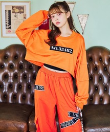 sugar nine(シュガーナイン)のオレンジ囚人長袖Tシャツセット 【コスプレ3点セット】(コスチューム/パーティーグッズ)
