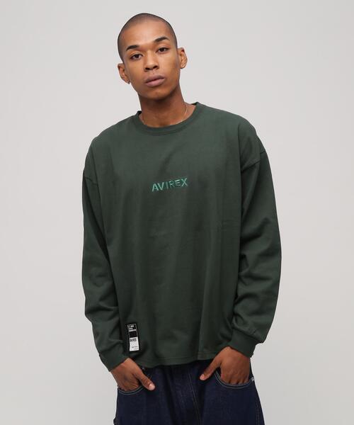AVIREX(アヴィレックス)の「《WEB&DEPOT限定》CORE LOGO L/S T-SHIRT / コアロゴ 長袖Tシャツ(Tシャツ/カットソー・レディース・ホワイト系2/その他/ダークグリーン系/ブラック・F)」の3枚目の写真