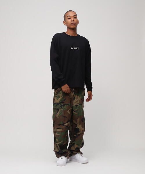 AVIREX(アヴィレックス)の「《WEB&DEPOT限定》CORE LOGO L/S T-SHIRT / コアロゴ 長袖Tシャツ(Tシャツ/カットソー・レディース・ホワイト系2/その他/ダークグリーン系/ブラック・F)」の9枚目の写真
