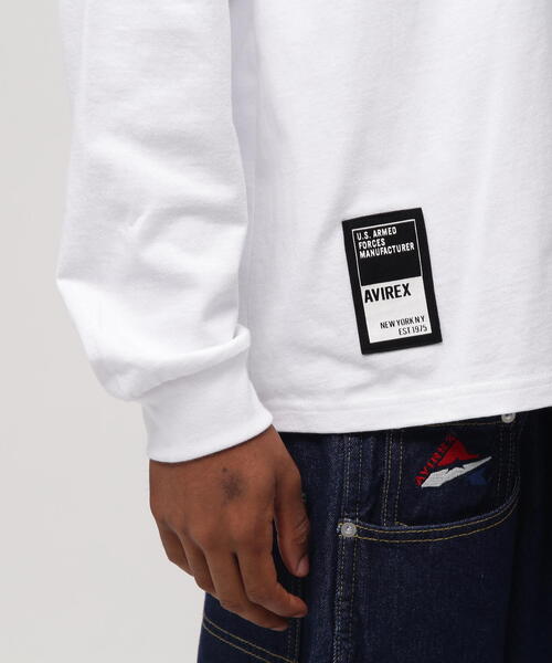 AVIREX(アヴィレックス)の「《WEB&DEPOT限定》CORE LOGO L/S T-SHIRT / コアロゴ 長袖Tシャツ(Tシャツ/カットソー・レディース・ホワイト系2/その他/ダークグリーン系/ブラック・F)」の18枚目の写真