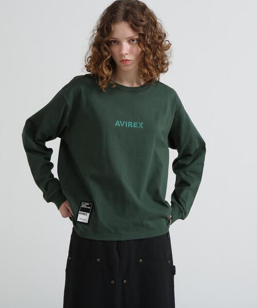 AVIREX(アヴィレックス)の「《WEB&DEPOT限定》CORE LOGO L/S T-SHIRT / コアロゴ 長袖Tシャツ(Tシャツ/カットソー・レディース・ホワイト系2/その他/ダークグリーン系/ブラック・F)」の9枚目の写真