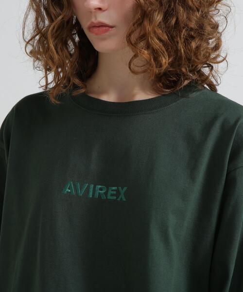 AVIREX(アヴィレックス)の「《WEB&DEPOT限定》CORE LOGO L/S T-SHIRT / コアロゴ 長袖Tシャツ(Tシャツ/カットソー・レディース・ホワイト系2/その他/ダークグリーン系/ブラック・F)」の14枚目の写真