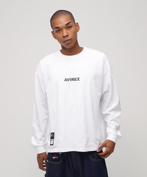 AVIREX(アヴィレックス)の「《WEB&DEPOT限定》CORE LOGO L/S T-SHIRT / コアロゴ 長袖Tシャツ(Tシャツ/カットソー・レディース・ホワイト系2/その他/ダークグリーン系/ブラック・F)」の2枚目の写真