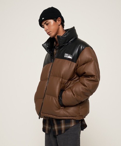 FIRST DOWN（ファーストダウン）の「バブルダウンジャケット カラーレザー（ダウンジャケット/コート・メンズ・レッド/ブラウン/グリーン/ブラック・S/M/L/XL）」の10枚目の写真