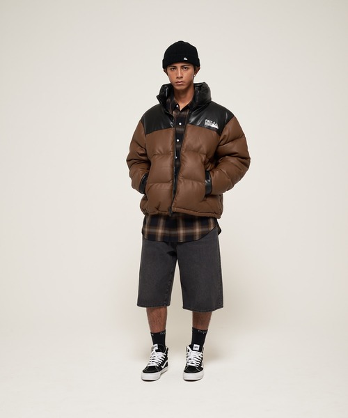 セール】バブルダウンジャケット カラーレザー（ダウンジャケット