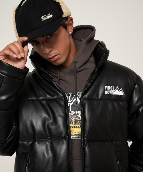 FIRST DOWN（ファーストダウン）の「バブルダウンジャケット カラーレザー（ダウンジャケット/コート・メンズ・レッド/ブラウン/グリーン/ブラック・S/M/L/XL）」の5枚目の写真