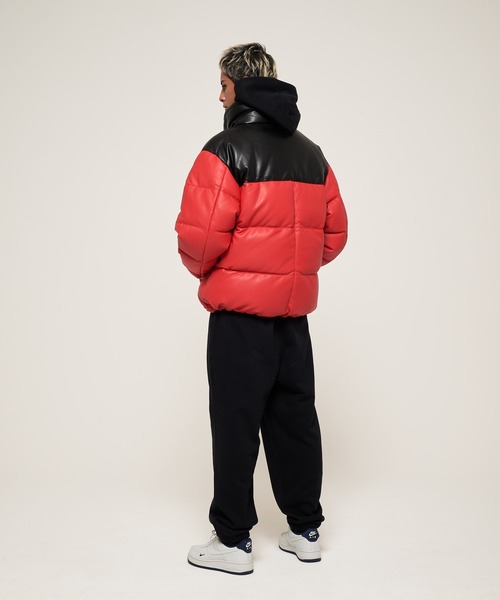 セール】バブルダウンジャケット カラーレザー（ダウンジャケット