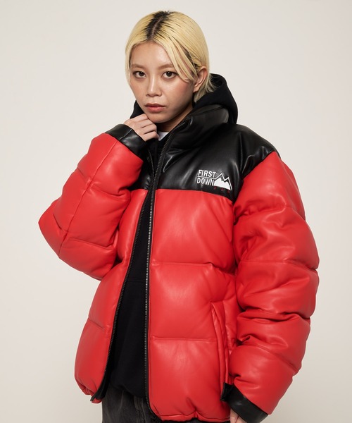 FIRST DOWN（ファーストダウン）の「バブルダウンジャケット カラーレザー（ダウンジャケット/コート・メンズ・レッド/ブラウン/グリーン/ブラック・S/M/L/XL）」の22枚目の写真