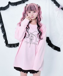 Magia Charm（マギアチャーム）の「リボンステッキプリント ロンT / フロント　バッグプリント（Tシャツ/カットソー）」