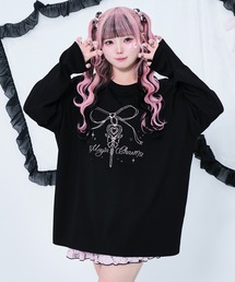 Magia Charm（マギアチャーム）の「リボンステッキプリント ロンT / フロント　バッグプリント（Tシャツ/カットソー）」