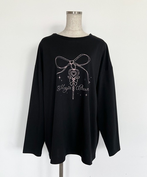 Magia Charm（マギアチャーム）の「リボンステッキプリント ロンT / フロント　バッグプリント（Tシャツ/カットソー・レディース・ピンク/ブラック・F）」の17枚目の写真