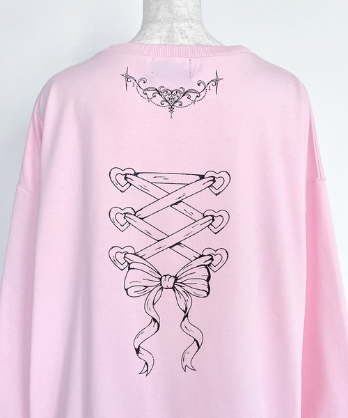 Magia Charm（マギアチャーム）の「リボンステッキプリント ロンT / フロント　バッグプリント（Tシャツ/カットソー・レディース・ピンク/ブラック・F）」の16枚目の写真
