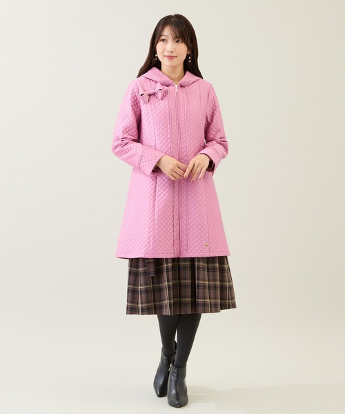 M-StyleLuxe監修】【リボンクリップ付】キルティングリボンコート