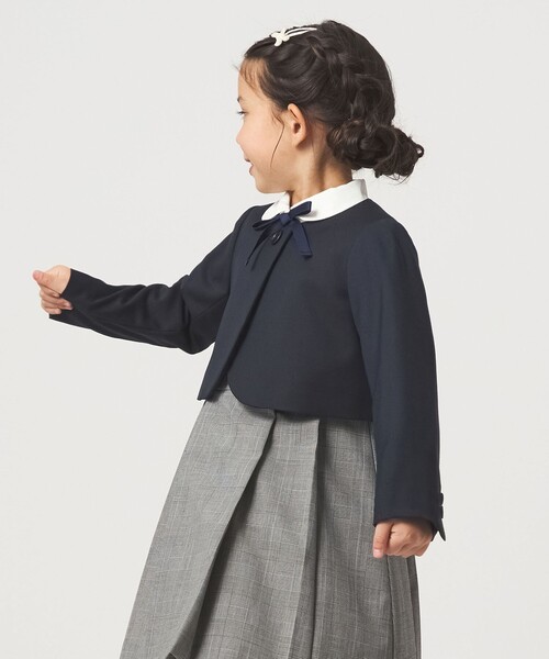 green label relaxing（グリーンレーベルリラクシング）の「TRW ソリッド ボレロ / キッズ 110cm-130cm（スーツジャケット・キッズ・ネイビー・130cm/120cm/110cm）」の2枚目の写真