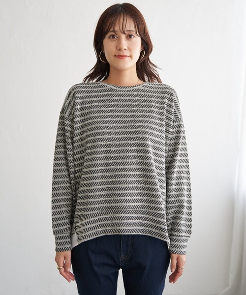 ikka（イッカ）の「カットジャガード裾レイヤープルオーバー（Tシャツ/カットソー・レディース・ブラック/ライトグレー/ブルー・M/L/S）」の17枚目の写真