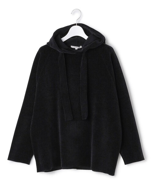 23区(ニジュウサンク)の「【SLOW/一部店舗限定】ベロア風ニット パーカー(パーカー・レディース・ブラウン系/ブラック系・38)」の7枚目の写真