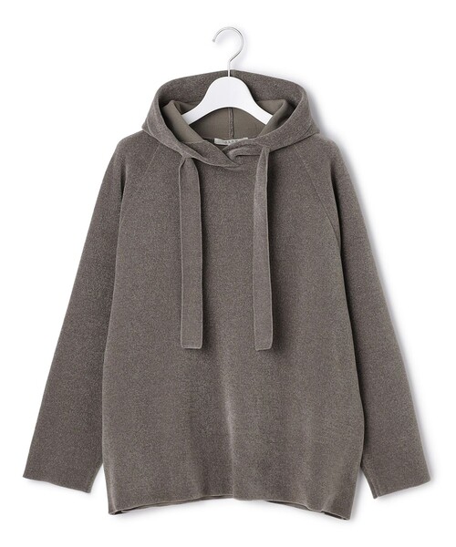 23区(ニジュウサンク)の「【SLOW/一部店舗限定】ベロア風ニット パーカー(パーカー・レディース・ブラウン系/ブラック系・38)」の8枚目の写真