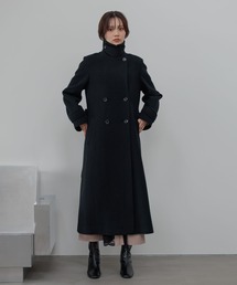 Andemiu アンデミュウ ロングコート ロングカーディガン コート グレー HUG.U チェスターコート レディース アウター コート 黒 ロング