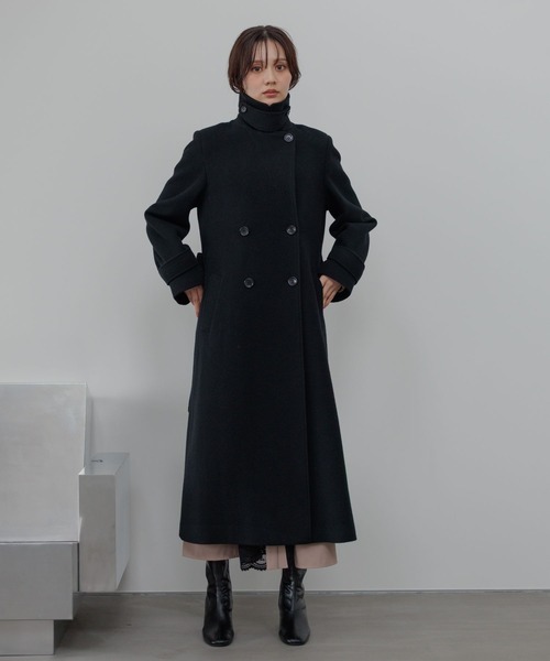 メルトンウールスタンドロングコート493954（チェスターコート