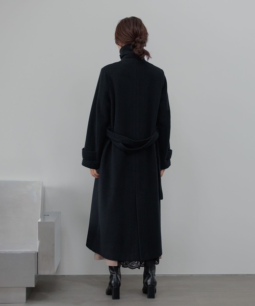 メルトンウールスタンドロングコート493954（チェスターコート