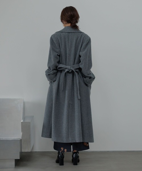 メルトンウールスタンドロングコート493954（チェスターコート