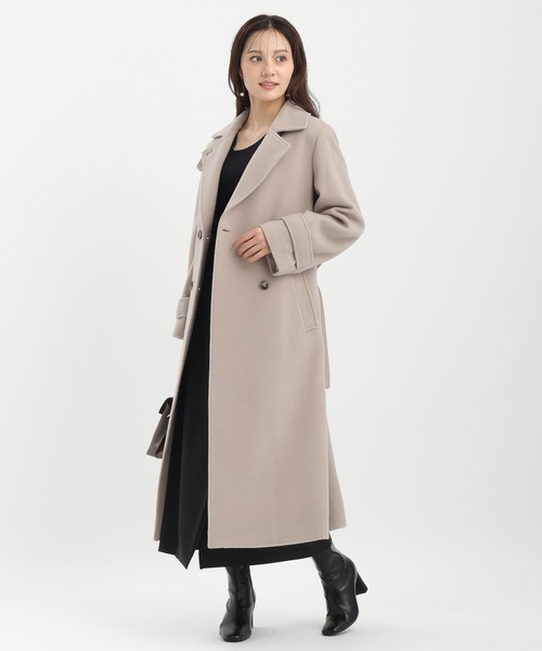メルトンウールスタンドロングコート493954（チェスターコート