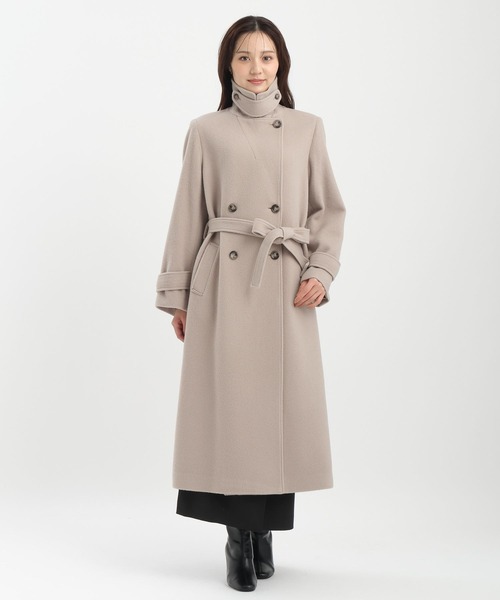 メルトンウールスタンドロングコート493954（チェスターコート