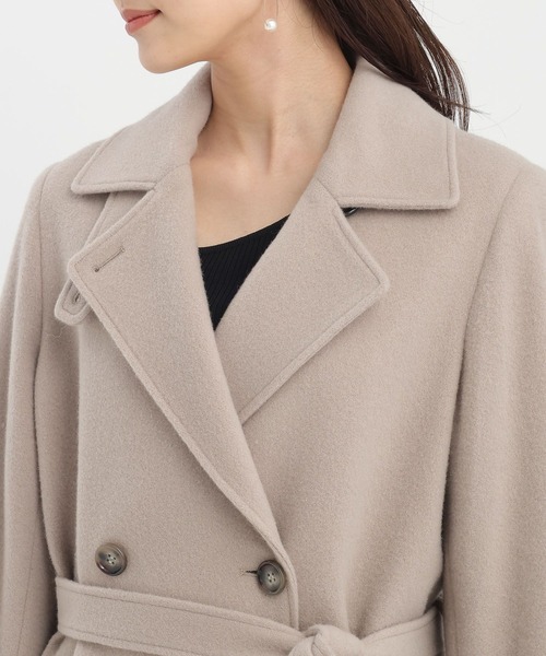 Andemiu（アンデミュウ）の「メルトンウールスタンドロングコート493954（チェスターコート・レディース・ブラウン/ベージュ/ブラック/トップグレー・SMALL/MEDIUM）」の12枚目の写真