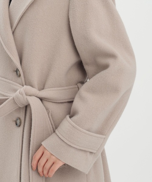 Andemiu（アンデミュウ）の「メルトンウールスタンドロングコート493954（チェスターコート・レディース・ブラウン/ベージュ/ブラック/トップグレー・SMALL/MEDIUM）」の13枚目の写真