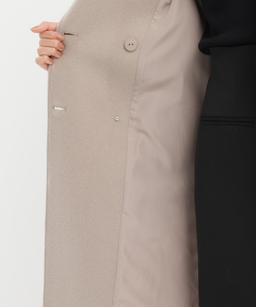 Andemiu（アンデミュウ）の「メルトンウールスタンドロングコート493954（チェスターコート・レディース・ブラウン/ベージュ/ブラック/トップグレー・SMALL/MEDIUM）」の6枚目の写真