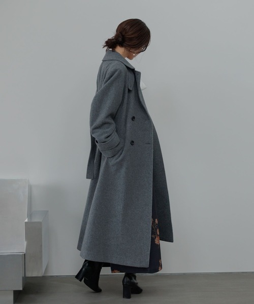 メルトンウールスタンドロングコート493954（チェスターコート