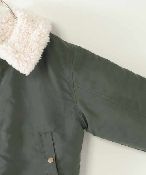 ikka（イッカ）の「【2WAY】リバーシブルボアブルゾン（110~160cm）（ブルゾン・キッズ・オリーブ/ダークグレー・S/M/L/XL/XS）」の6枚目の写真
