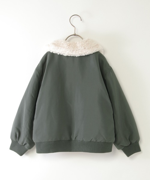 ikka（イッカ）の「【2WAY】リバーシブルボアブルゾン（110~160cm）（ブルゾン・キッズ・オリーブ/ダークグレー・S/M/L/XL/XS）」の4枚目の写真