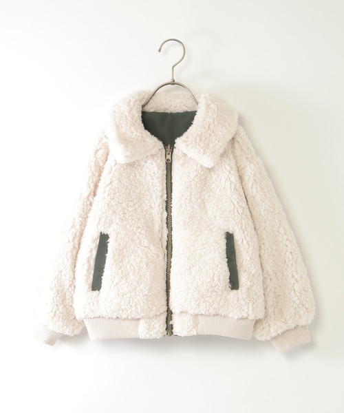 ikka（イッカ）の「【2WAY】リバーシブルボアブルゾン（110~160cm）（ブルゾン・キッズ・オリーブ/ダークグレー・S/M/L/XL/XS）」の13枚目の写真