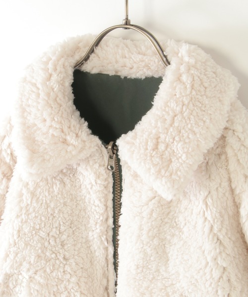 ikka（イッカ）の「【2WAY】リバーシブルボアブルゾン（110~160cm）（ブルゾン・キッズ・オリーブ/ダークグレー・S/M/L/XL/XS）」の15枚目の写真