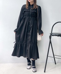 アズノウアズ　ASKNOWASチェック柄前開きチュニックワンピース　サイズ表記なし大きいサイズ美品　肩幅ラグラン脇下104丈８８センチ　羽織 ワンピース ●釦並んで前タックワンピース