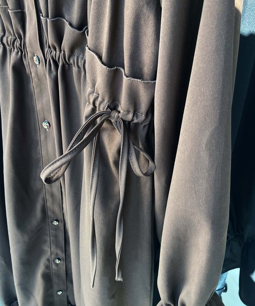 AS KNOW AS plus(アズノゥアズプラス)の「♪フリルとリボン前開きワンピース(ワンピース・レディース・ブラック/ブラック系その他/ブラウン・FREE)」の22枚目の写真